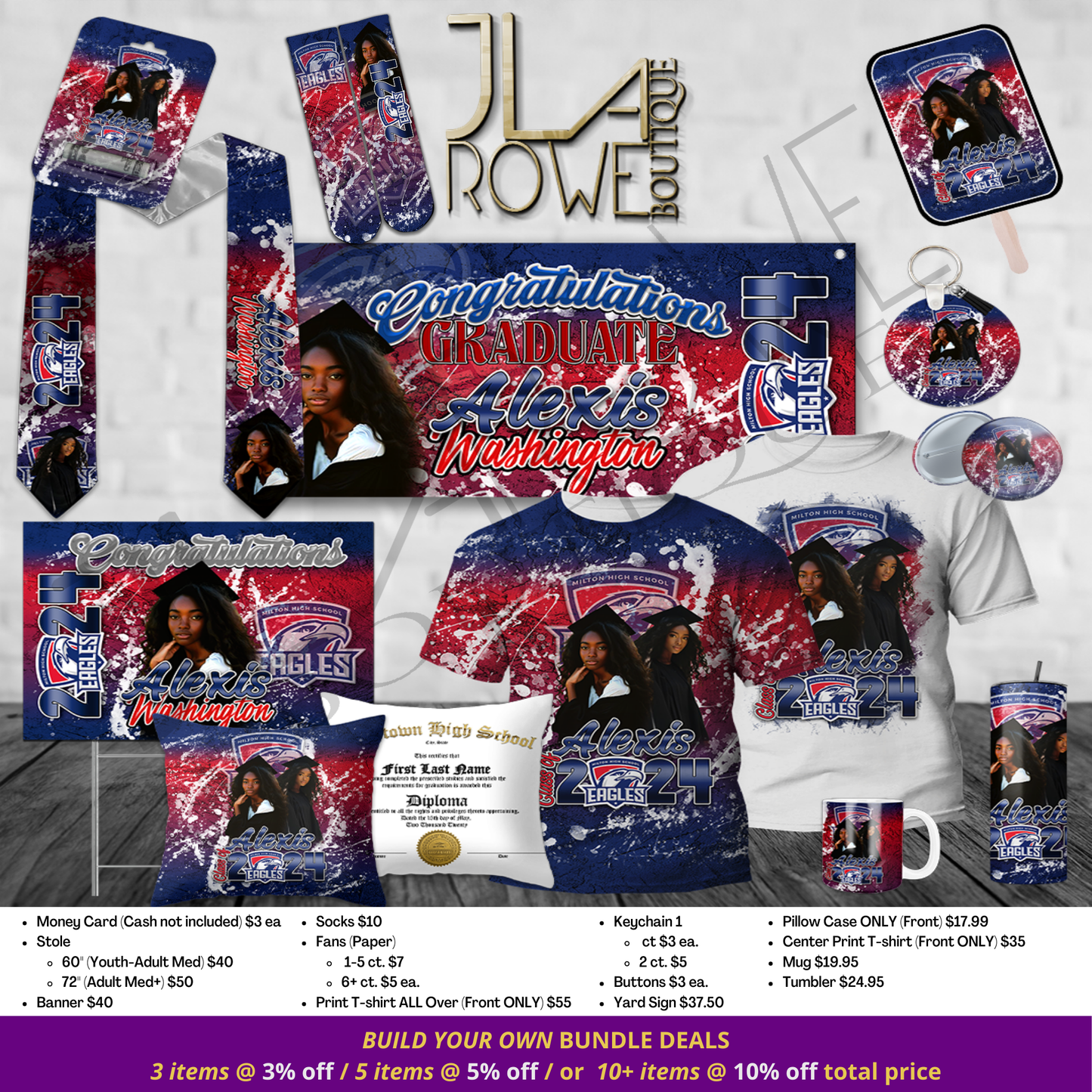 Graduation: Full-Color Money Card Holder (Cash not included)-125