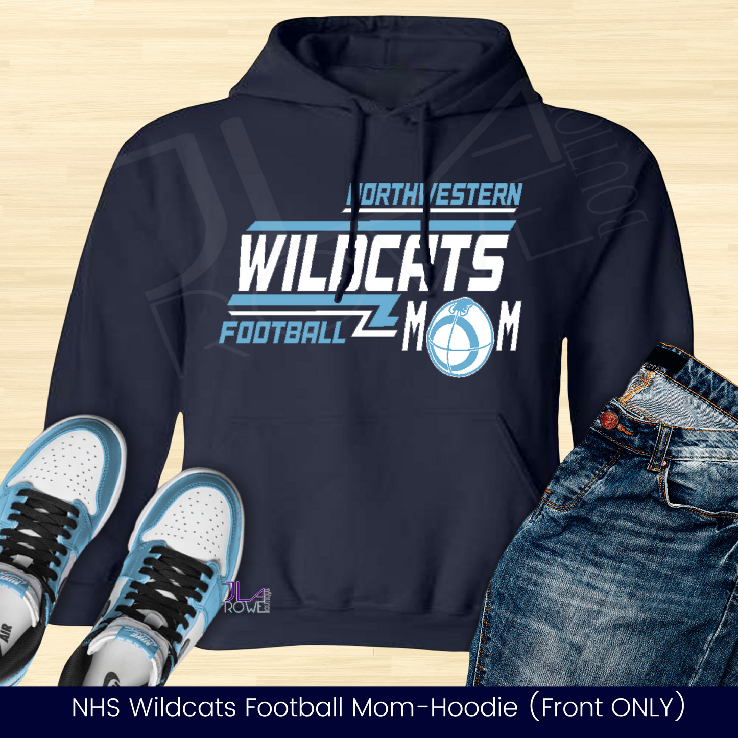 Northwestern: Wildcats Football Mom Center Print Design-904