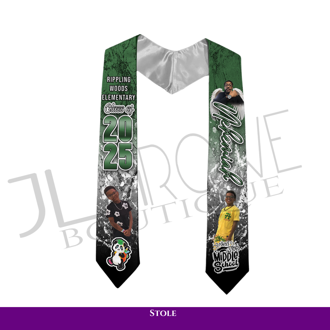 Graduation: Nehemiah Stole-125 (Green/Black)