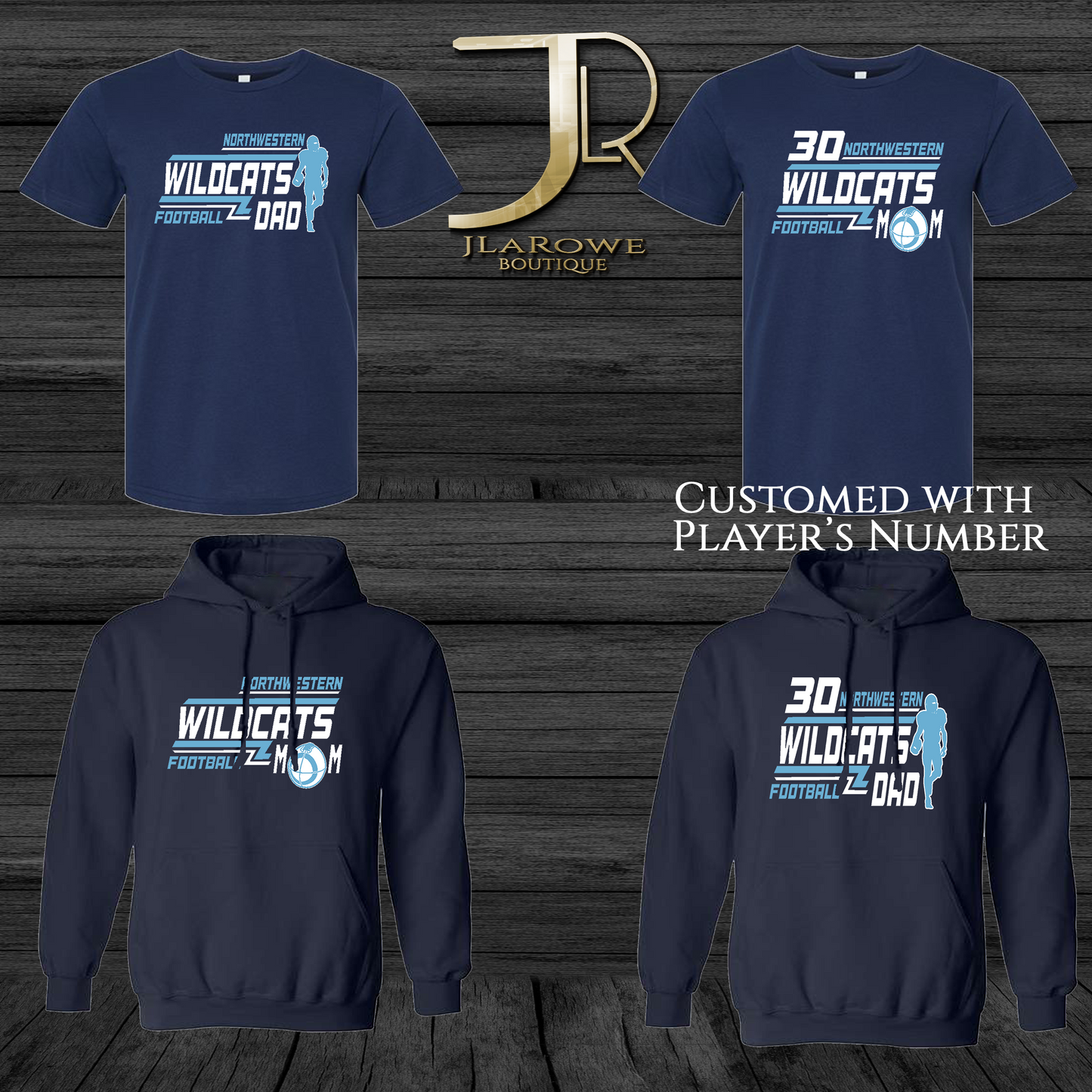 Northwestern: Wildcats Football Mom Center Print Design-904