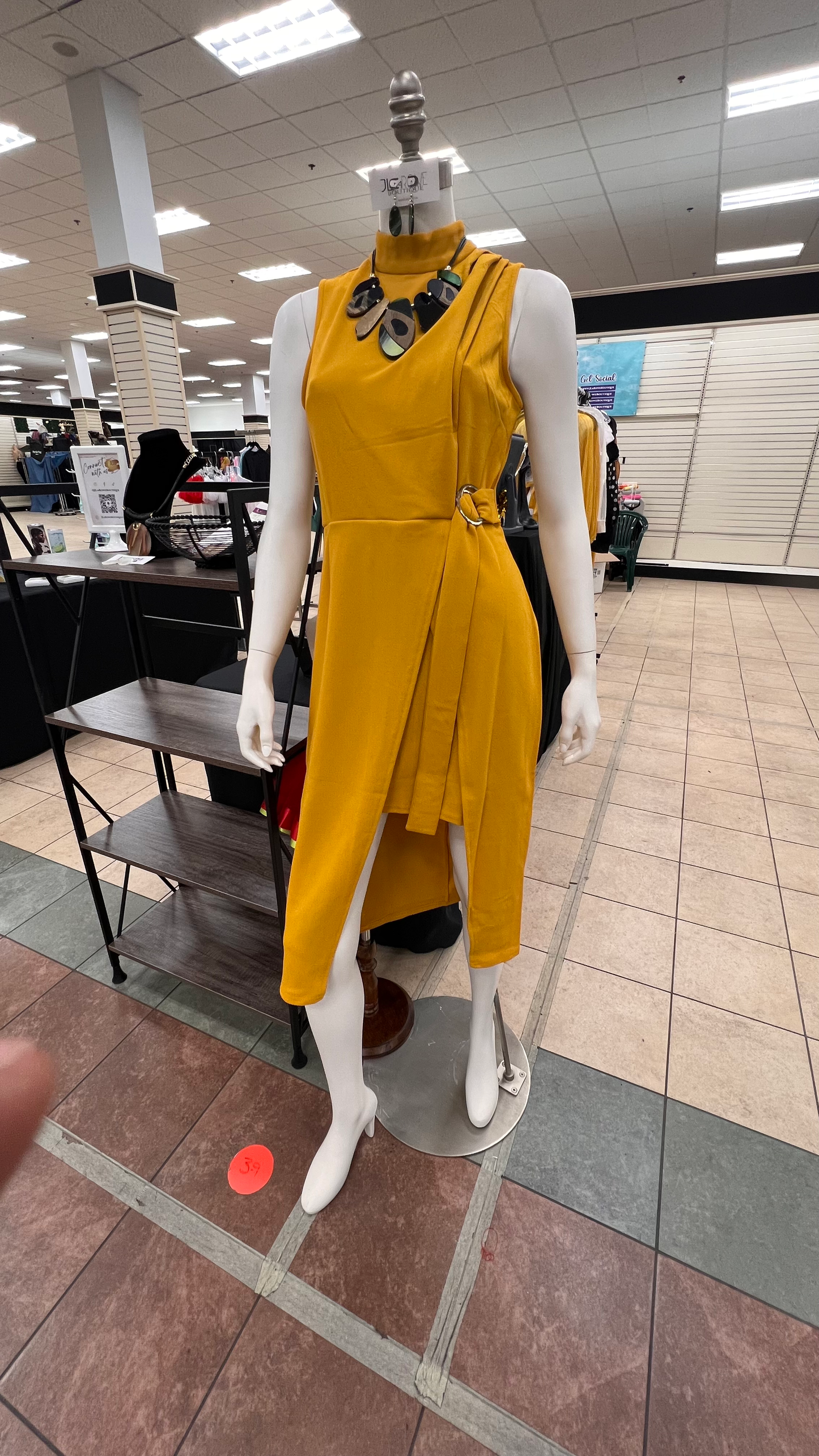 INA Mustard Wrap Midi Dress