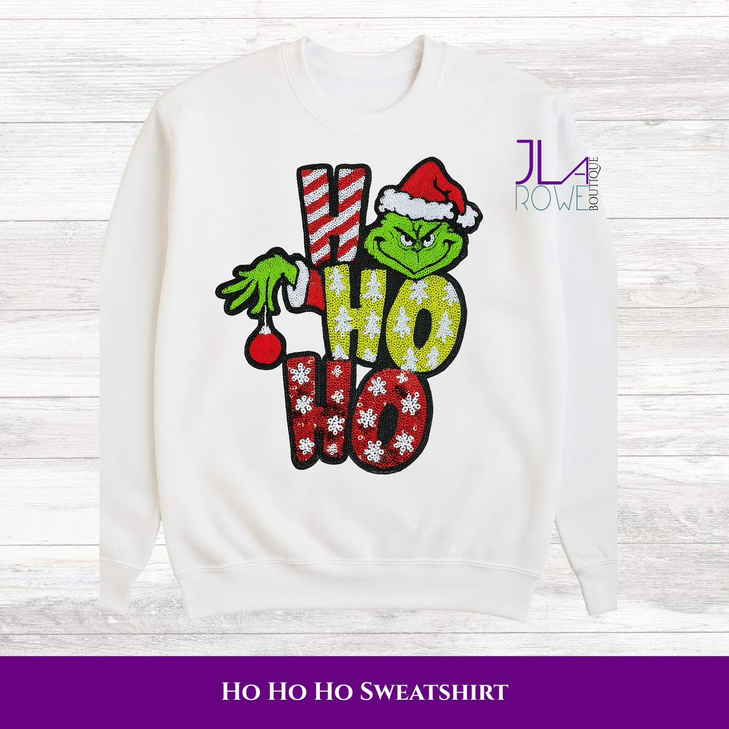 “HO HO HO” Christmas Sequin Patch Appliqué