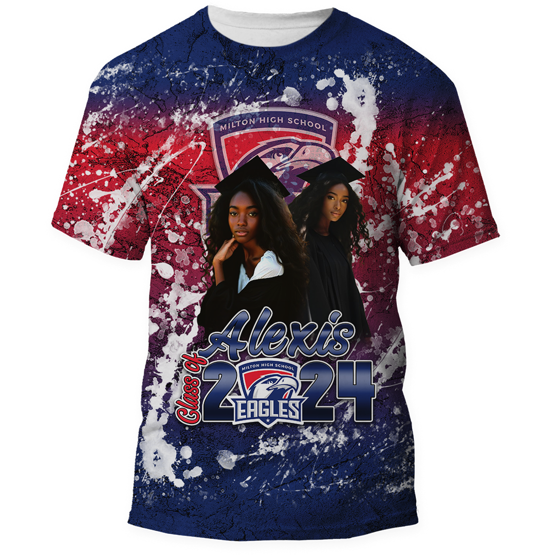 Graduation: All-Over Premium Digital Print T-Shirt-125
