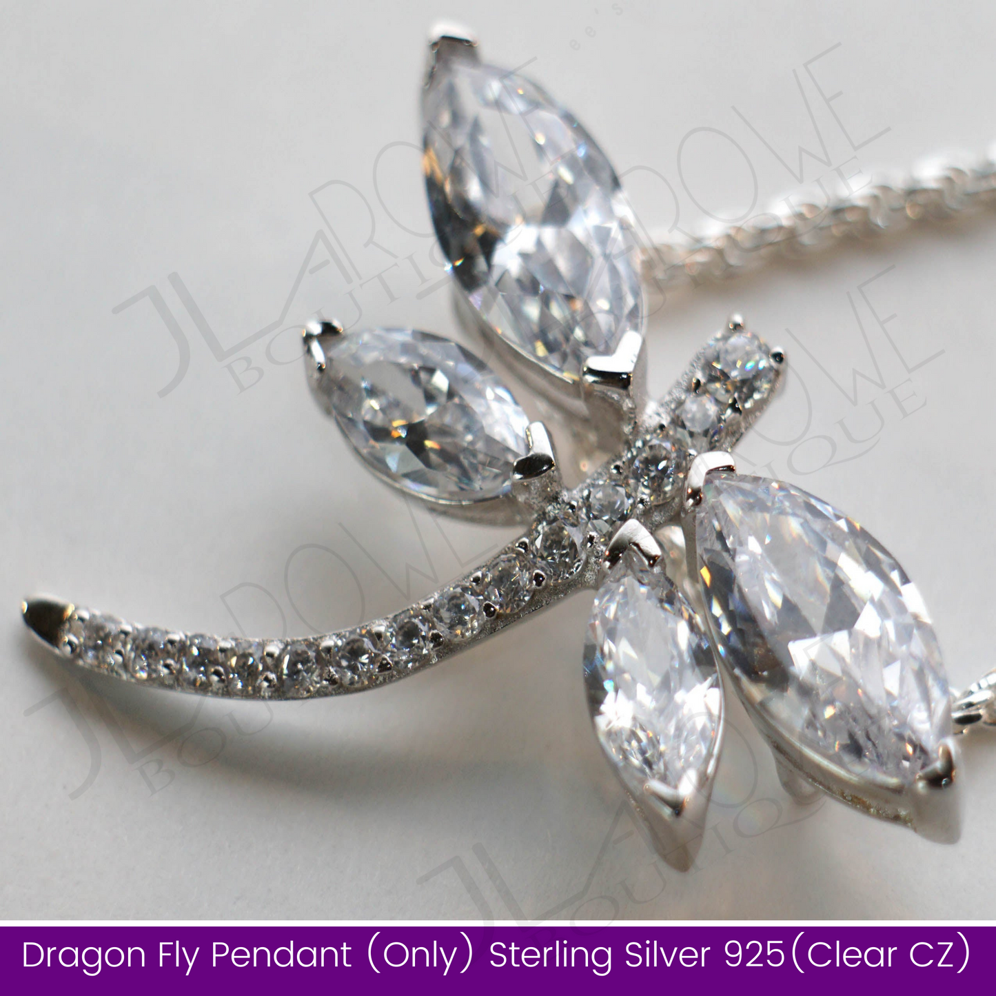 Dragon Fly Pendant (Only) Sterling Silver 925(Clear CZ) (Limited Stock)
