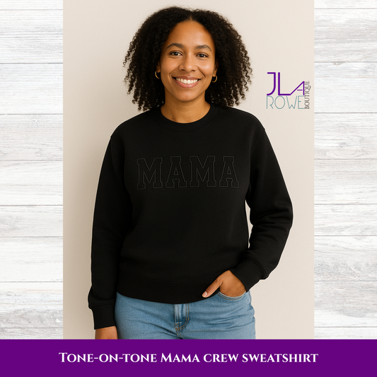 Tone-on-Tone MAMA Embroidered Sweatshirt