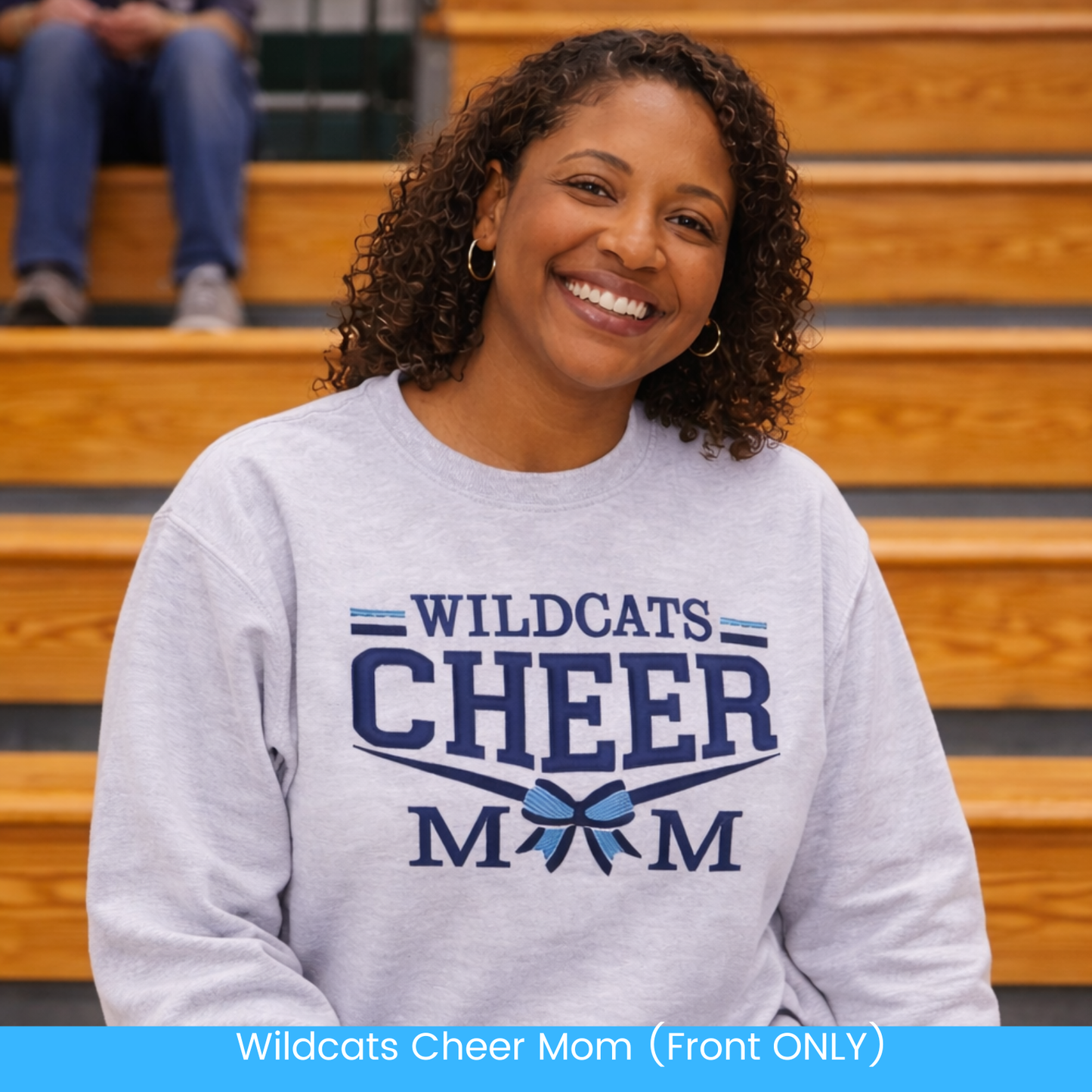 Wildcats Cheer Mom Embroidered Crewneck Sweatshirt