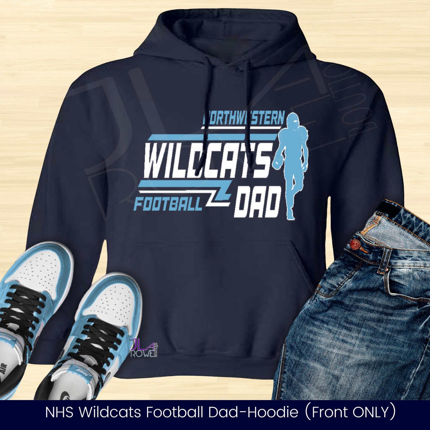 Northwestern: Wildcats Football Mom Center Print Design-904