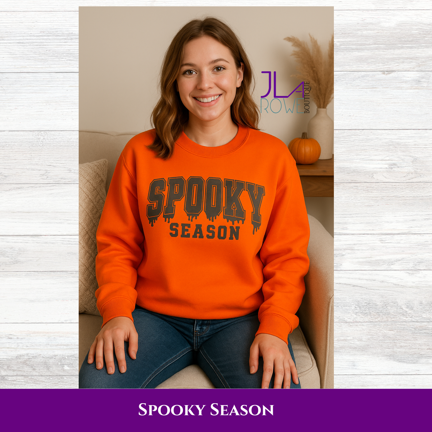 Spooky Season Orange Crewneck Sweatshirt
