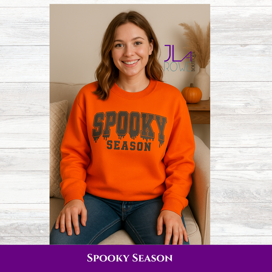 Spooky Season Orange Crewneck Sweatshirt