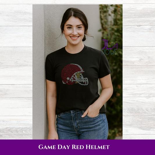 Spangle (Foil Bling) Football Helmet T-Shirt