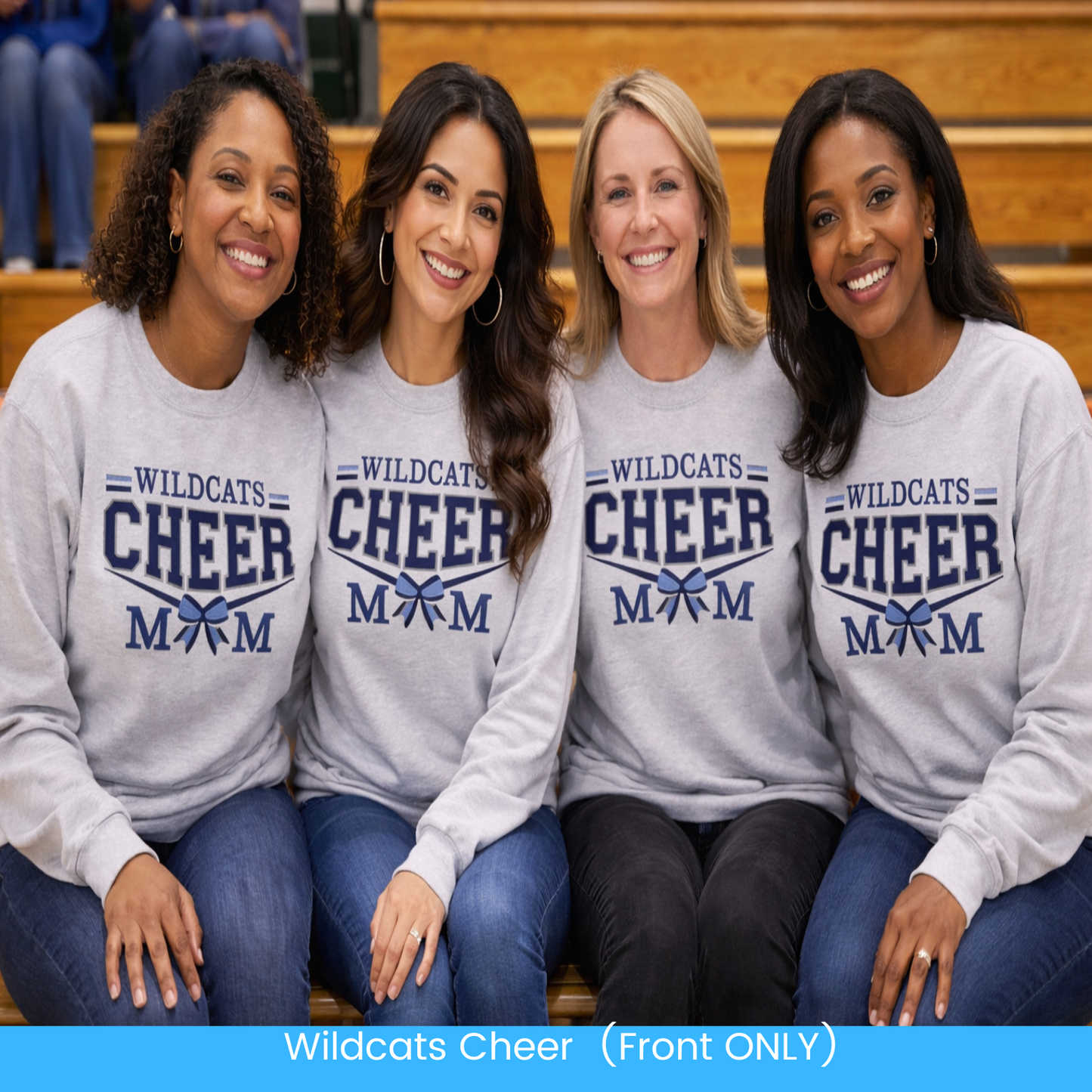 Wildcats Cheer Mom Embroidered Crewneck Sweatshirt