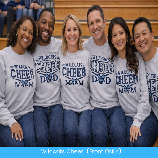 Wildcats Cheer Mom Embroidered Crewneck Sweatshirt