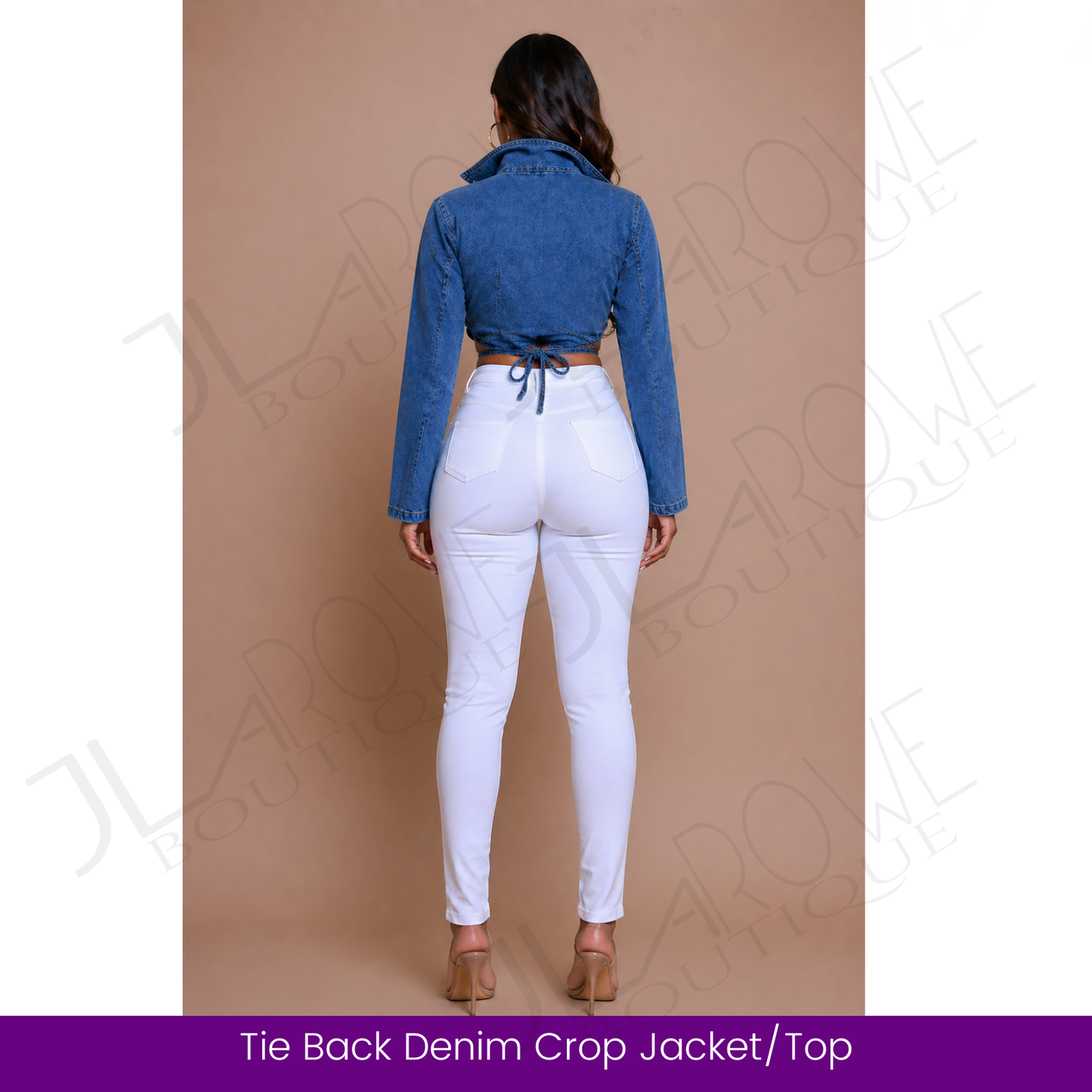 Tie Back Denim Crop Jacket