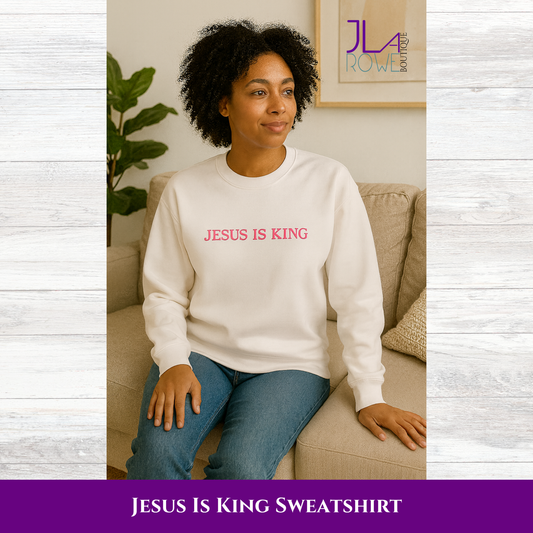 JESUS IS KING Embroidered Sweatshirt