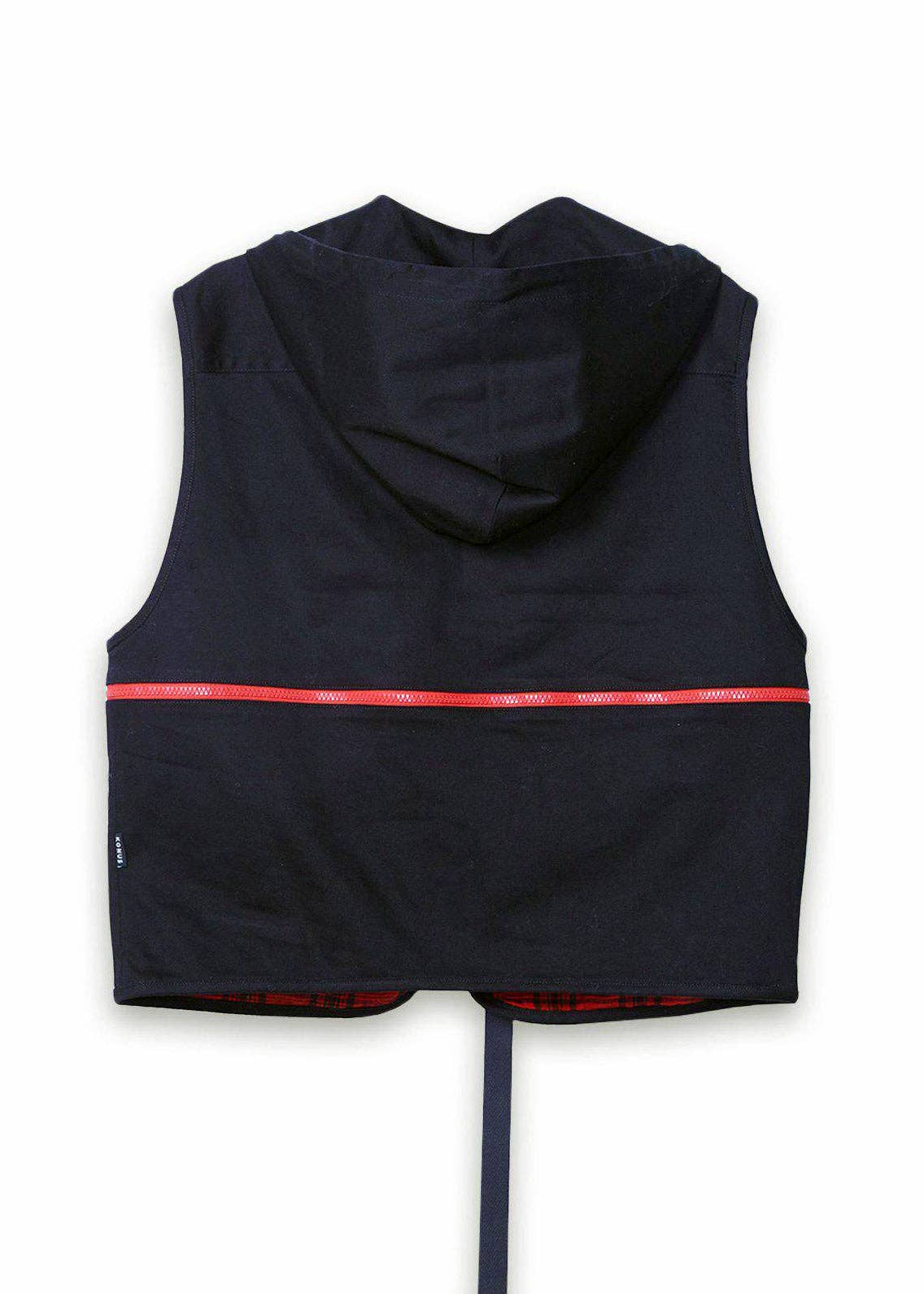 Men's Utility Fashion Vest in Black - Konus Brand