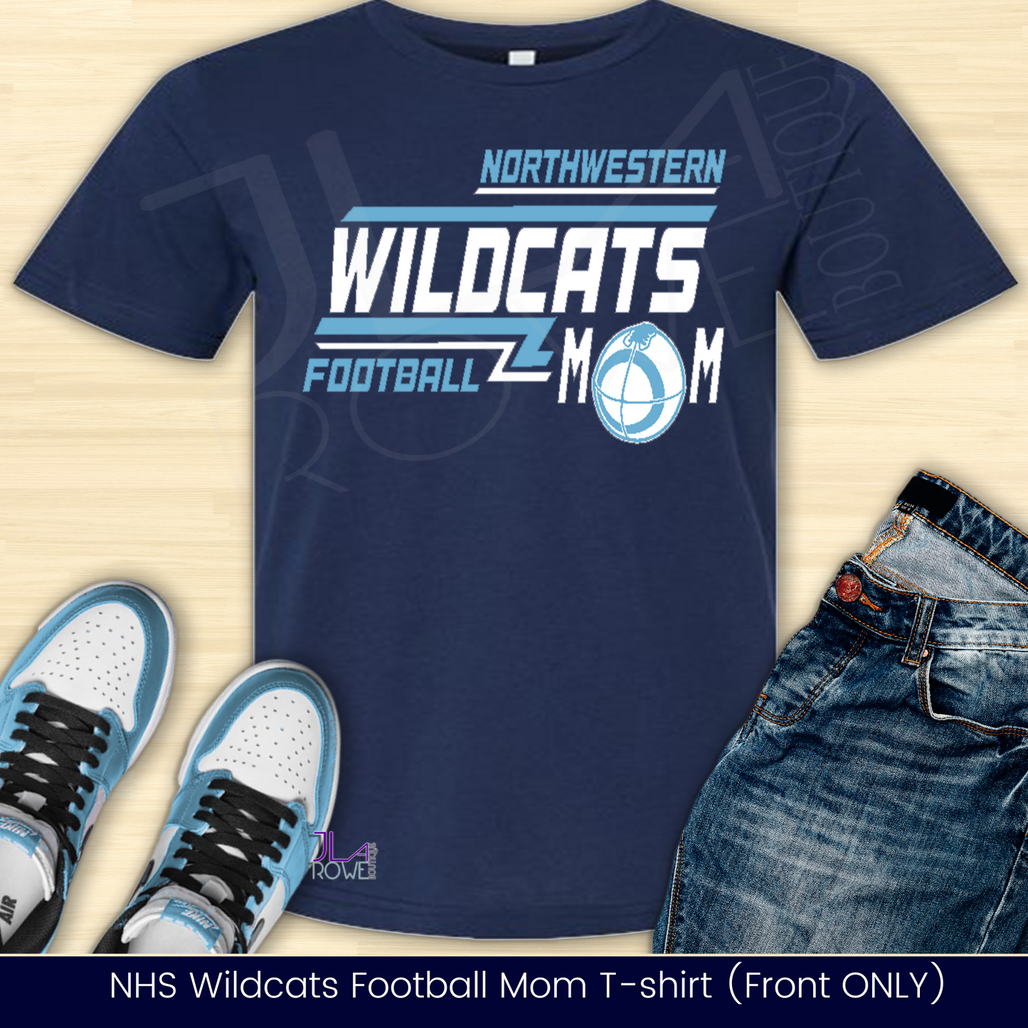 Northwestern: Wildcats Football Dad Center Print Hoodie-904