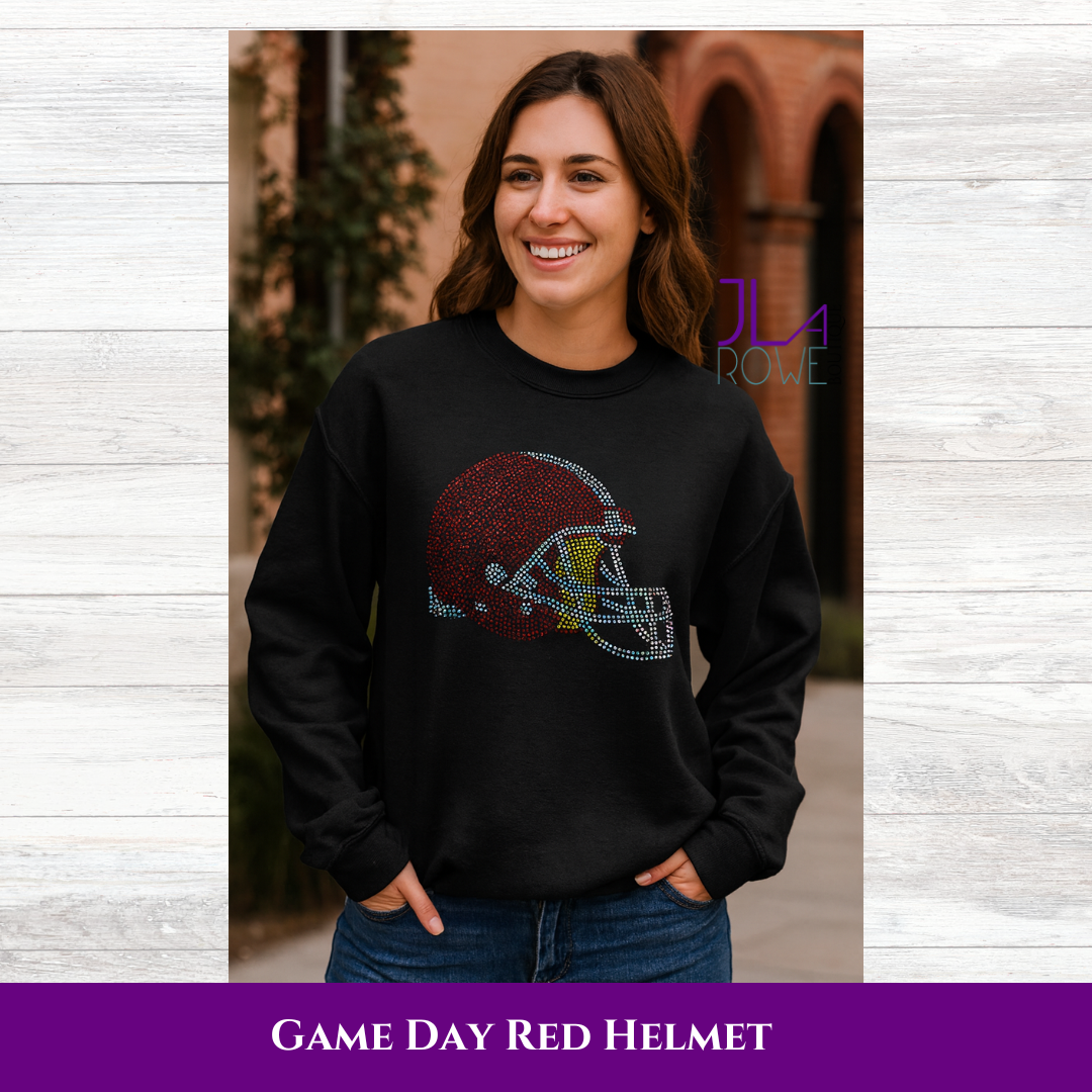 Spangle (Foil Bling) Football Helmet Sweatshirt