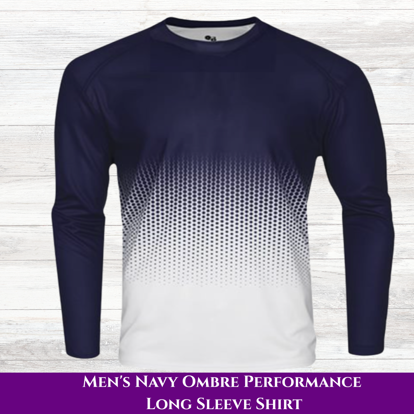 Navy Ombre Performance Long Sleeve | Limited Edition Athletic Shirt
