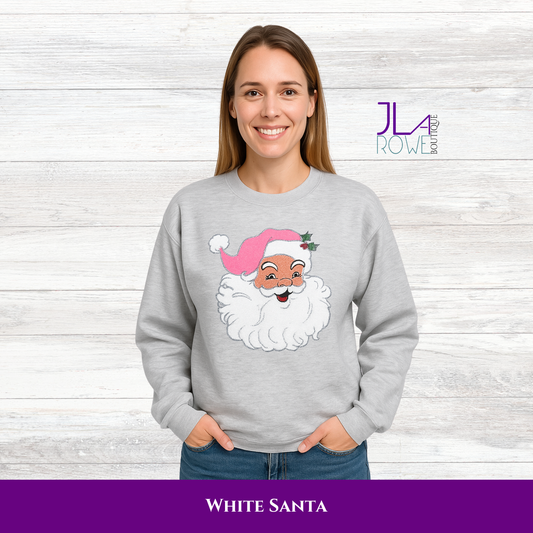 Grey Santa Sweatshirt with Pink Hat