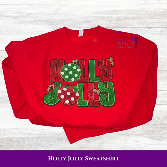 Holly Jolly Christmas Ornamint Sequin Patch Appliqué