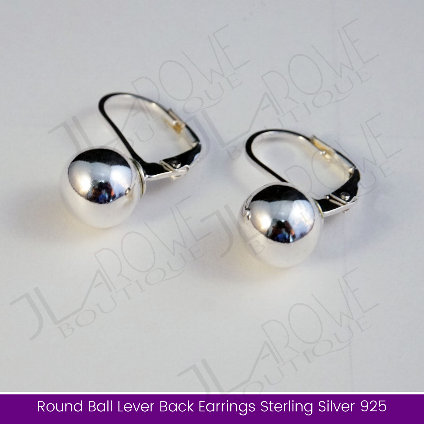 Round Ball Lever Back Earrings Sterling Silver 925 (Limited Stock)