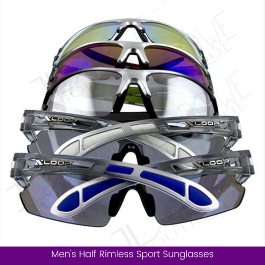 Men's Half Rimless Sport Sunglasses